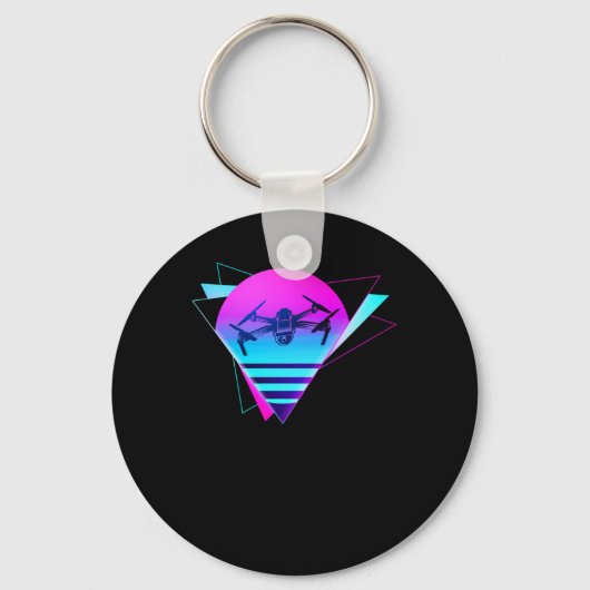 Drohne-Drohne-Pilot Retro-Vintager 80er 90S Schlüsselanhänger (Vorderseite)