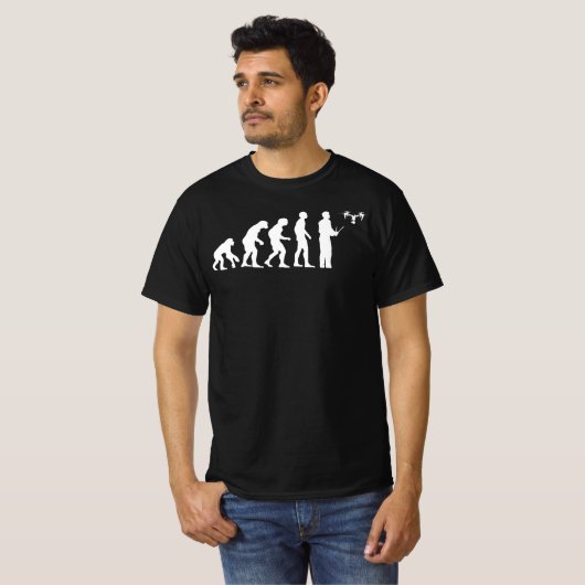 Drohne Evolution - Funny Drone Pilot Quadcopter-Lü T-Shirt (Vorne ganz)