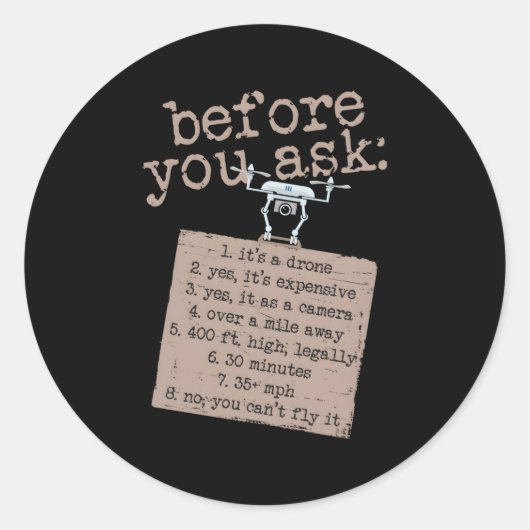 Drohne für Vater-Friend-Pilot Runder Aufkleber (Vorderseite)