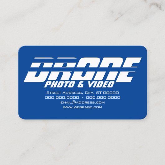 Drohne hält kinetischen mutigen Text instand Visitenkarte (Vorderseite)