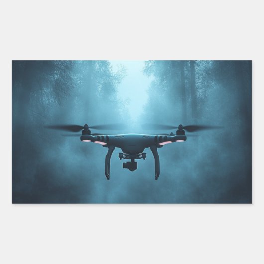 Drohne in Foggy Forest Sticker (Vorderseite)