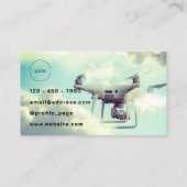 Drohne in Himmel und Logo Visitenkarte (Rückseite)