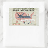Drohne-Jagd-Erlaubnis-Aufkleber Rechteckiger Aufkleber (Tasche)