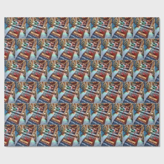 Drohne liefert ein Weihnachtsgeschenk Geschenkpapier (Flach)