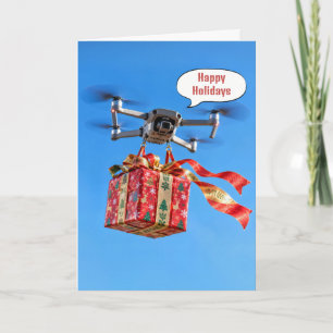 Drohne liefert ein Weihnachtsgeschenk Karte