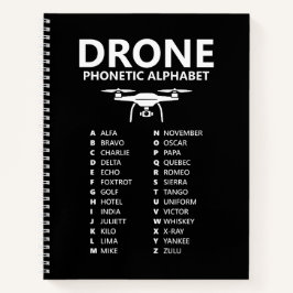 Drohne NATO-Telefonalphabet – Schwarze Grafik Notizblock