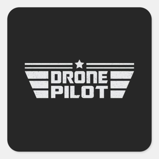 Drohne Pilot Camera Quadcopter FPV Drohnen Geschen Quadratischer Aufkleber (Vorderseite)