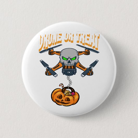 Drohne Pilot Halloween Kostümtrick oder Geschenkgu Button (Vorderseite)