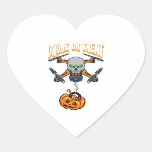 Drohne Pilot Halloween Kostümtrick oder Geschenkgu Herz-Aufkleber