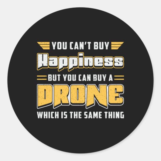 Drohne Pilot Quadcopter Camera Dronen FPV Geschenk Runder Aufkleber (Vorderseite)