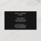 Drohne Pilot UAV Fotografie Beruflich Black Visitenkarte (Rückseite)