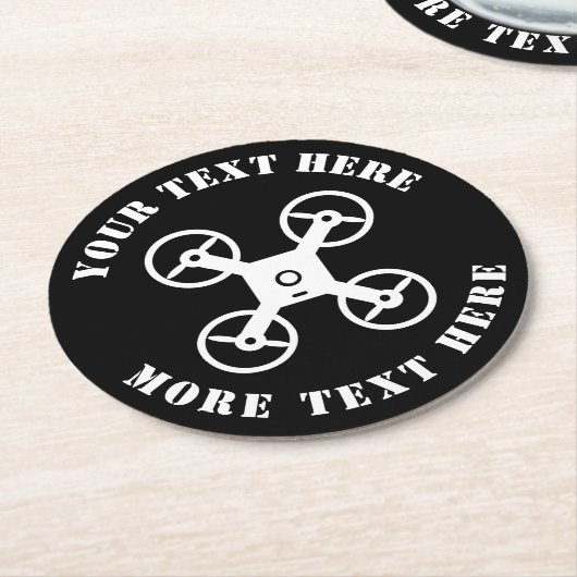 Drohne Piloten-Quadcopter-benutzerdefinierte Geträ Runder Pappuntersetzer (Angewinkelt)