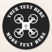 Drohne Piloten-Quadcopter-benutzerdefinierte Geträ Runder Pappuntersetzer (Vorderseite)