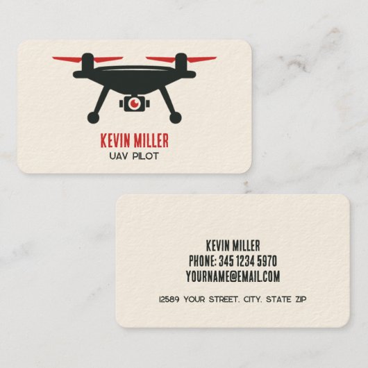 Drohnenbetreiber Visitenkarte (Vorne/Hinten)