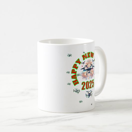 Drohnencup 2025 - Neues Jahr Kaffeetasse (VorderseiteRechts)