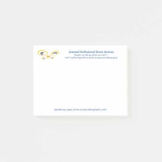 Drohneninspektion, -befragung und Videodienst Post-it Klebezettel (Vorderseite)