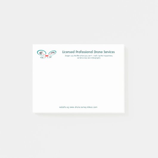 Drohneninspektion und Videodienst, Pilot Operator Post-it Klebezettel (Vorderseite)