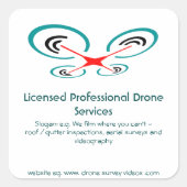 Drohneninspektion und Videodienst, Pilot Operator Quadratischer Aufkleber (Vorderseite)