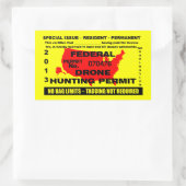 Drohnenjagdgenehmigung Rechteckiger Aufkleber (Tasche)