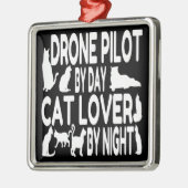 Drohnenpilot Lieben Katzen Ornament Aus Metall (Links)
