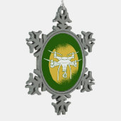 Drohnenpilot Multirotor-Quadcopter-Grunge-Kreis Schneeflocken Zinn-Ornament (Links)