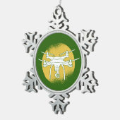 Drohnenpilot Multirotor-Quadcopter-Grunge-Kreis Schneeflocken Zinn-Ornament (Rechts)
