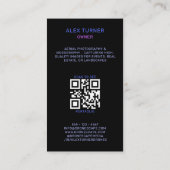 Drohnenpilot UAV Fotografie QR Code Moderner Schwa Visitenkarte (Rückseite)