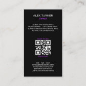 Drohnenpilot UAV Fotografie QR Code Moderner Schwa Visitenkarte (Rückseite)