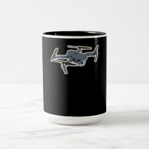 Drohnenpiloten-Quadcopter-Fliegerdrossel Zweifarbige Tasse