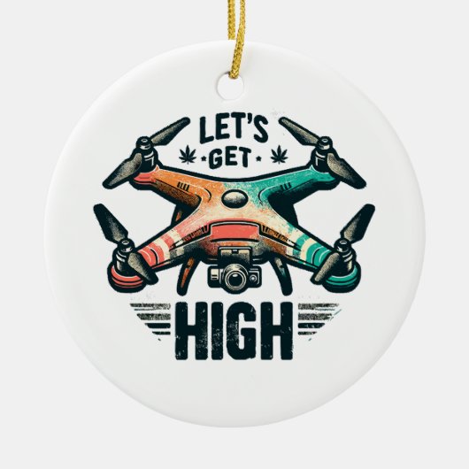 Drohnenpilotin Keramik Ornament (Vorne)