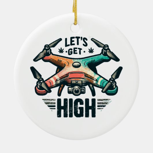 Drohnenpilotin Keramik Ornament (Hinten)