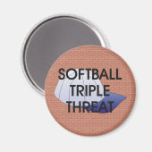 Drohung mit Softball Magnet (Vorderseite/Rückseite)