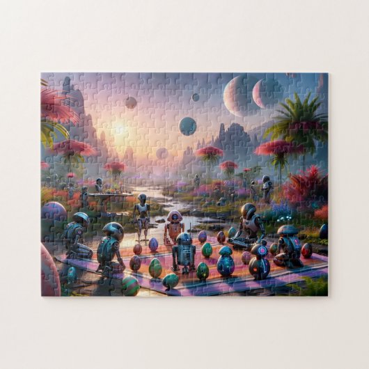 Droid Easter Celebration Sci-Fi for Space Lovers Puzzle (Horizontal)