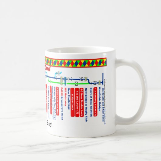 Droitwich Kanal-Weg-Karte Tasse (Rechts)