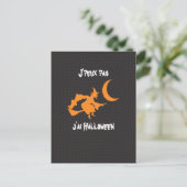 Drôle J'peux pas j'ai Halloween sorcière et balai Postkarte (Stehend Vorderseite)