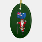 Droll Santa Claus mit Flagge Australiens Keramik Ornament (Links)
