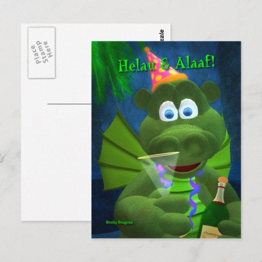 Drolly Dragons: Karneval Postkarte (Vorne/Hinten)