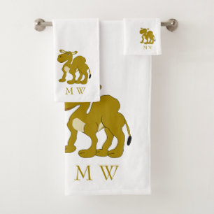 Dromedar-Kamel-Design monogrammiert Badhandtuch Set
