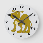 Dromedar-Kamel-Design Runde Wanduhr (Vorderseite)