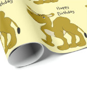 Dromedar-Kamel Geburtstag in jeder Hintergrundfarb Geschenkpapier (Rolleneckpunkt)