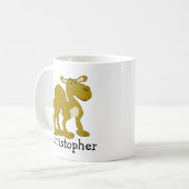 Dromedar-Kameldesign personalisiert Kaffeetasse (Vorderseite Links)
