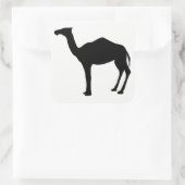 Dromedar-Silhouette Quadratischer Aufkleber (Tasche)