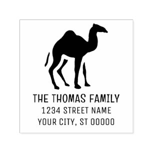 Dromedary Camel Silhouette Name Adresse Permastempel