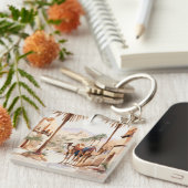 Dromedary Kamel und das Wüstendorf Al Jazee Schlüsselanhänger (Vorderseite rechts)