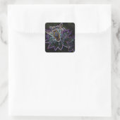 Drone Blume Glow Quadratischer Aufkleber (Tasche)