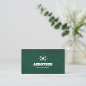Drone Business Cards Elegant Green Visitenkarte (Stehend Vorderseite)