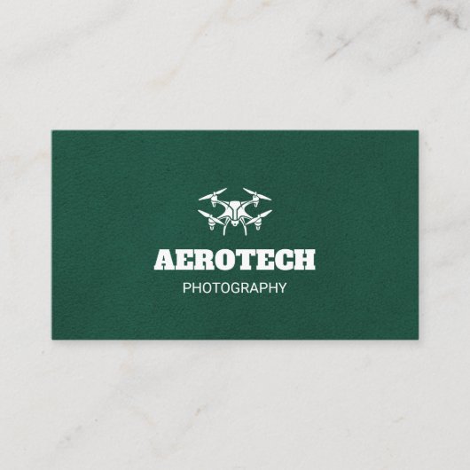 Drone Business Cards Elegant Green Visitenkarte (Vorderseite)
