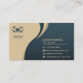 Drone Business Cards Elegante Blue Navy Visitenkarte (Rückseite)
