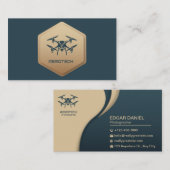 Drone Business Cards Elegante Blue Navy Visitenkarte (Vorne/Hinten)