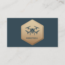 Drone Business Cards Elegante Blue Navy